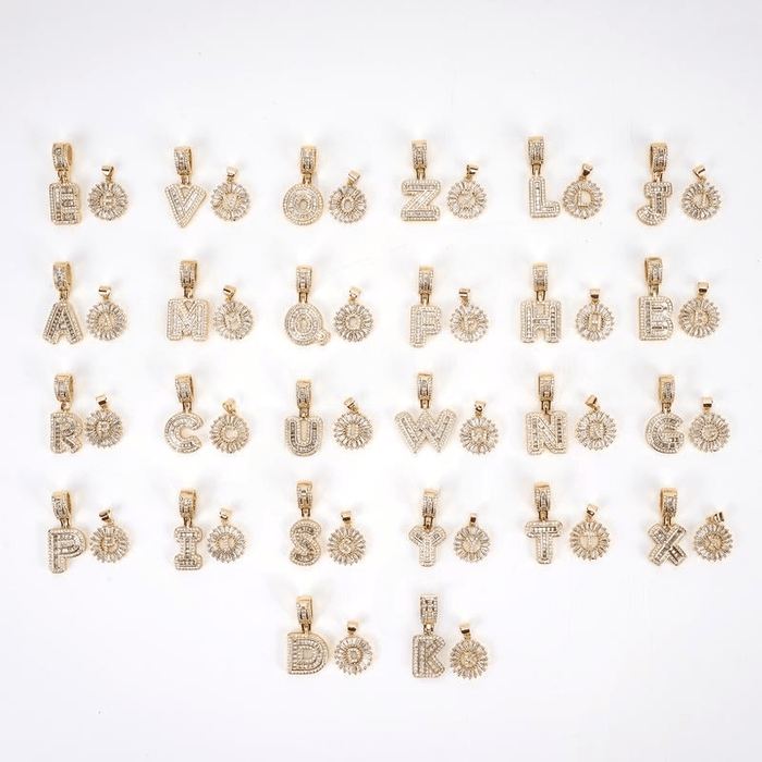 2 Pack -Initial Letter Pendant Necklaces